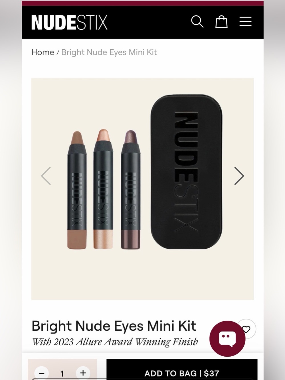 NUDESTIX Mini Eyeshadow Trio — Taupe, Champagne, Plum